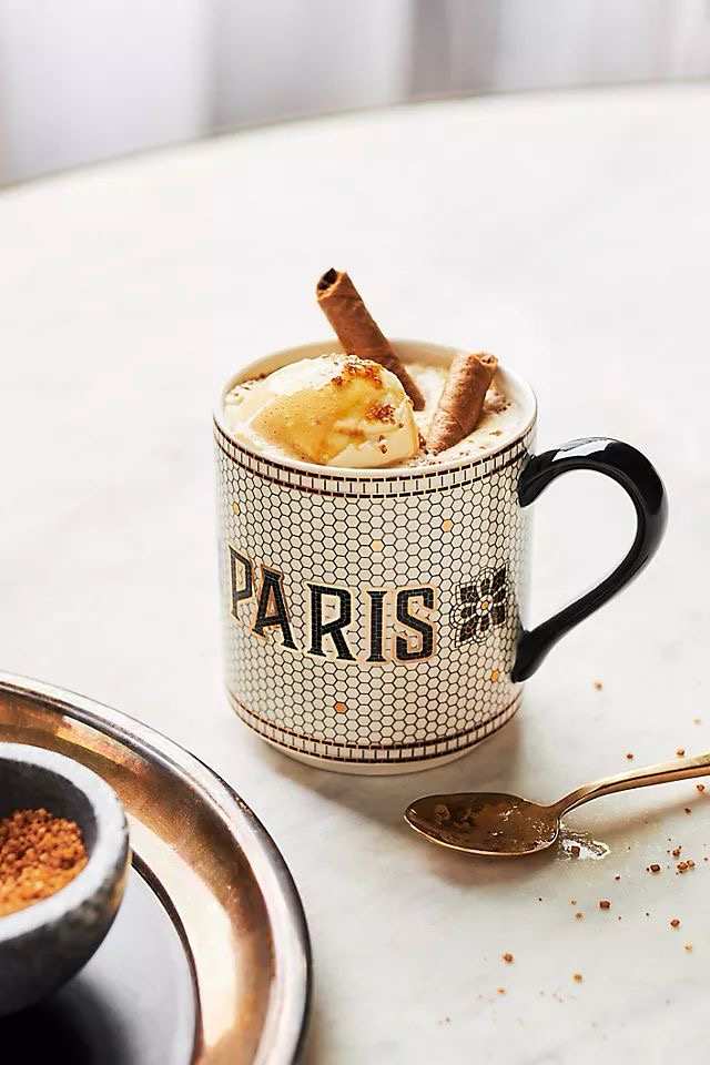 Anthropologie Bistro Tile PARIS Kupa Bardak
