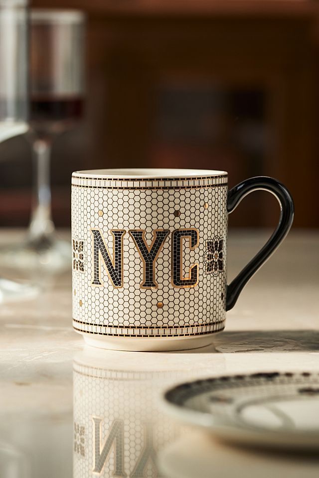 Anthropologie Bistro Tile NYC Kupa Bardak