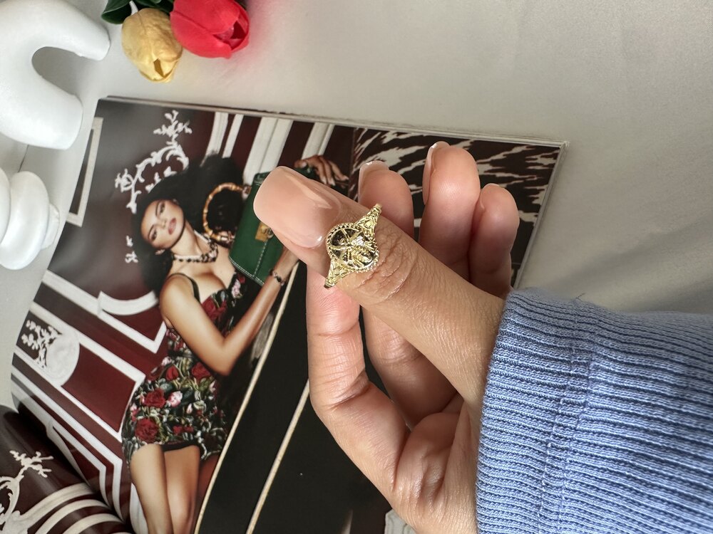 Vintage Arı İşleme Yüzük | Pirinç