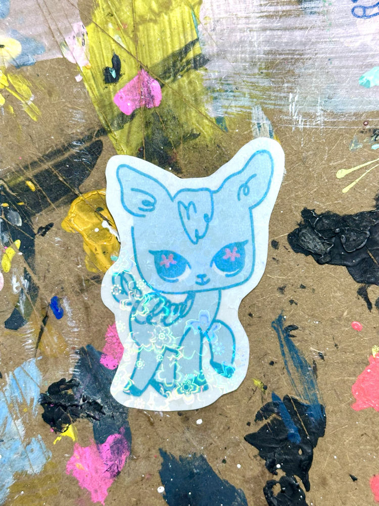 miniş geyik holografik sticker