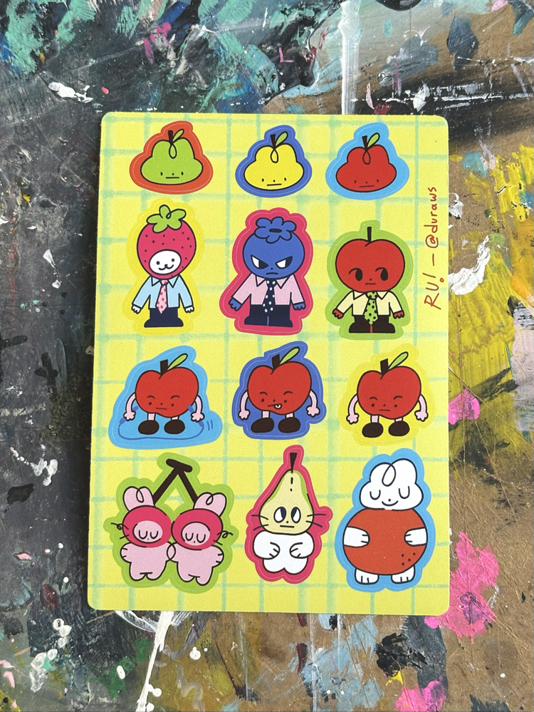 stay fruity sticker sheet