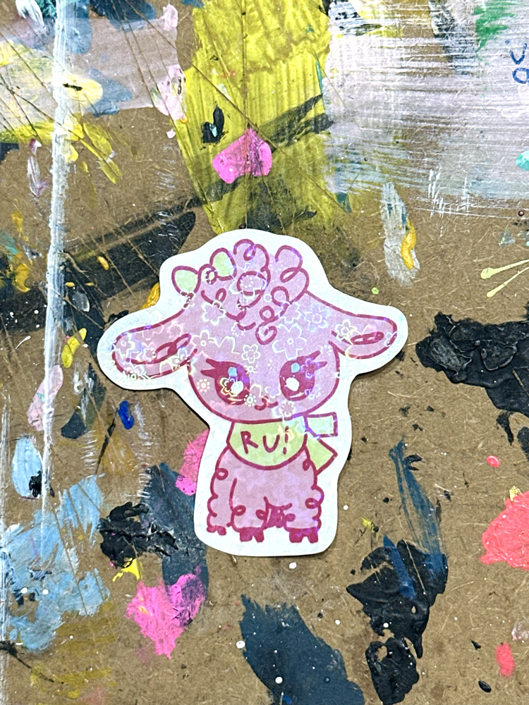 miniş kuzu holografik sticker