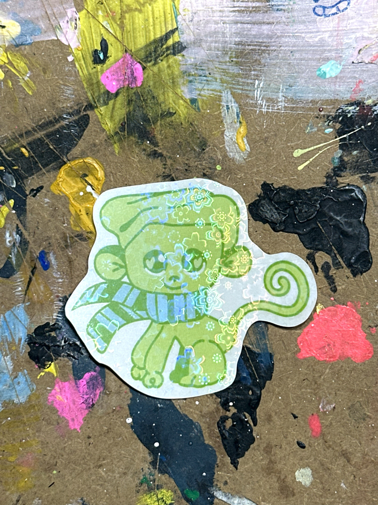 miniş maymun holografik sticker