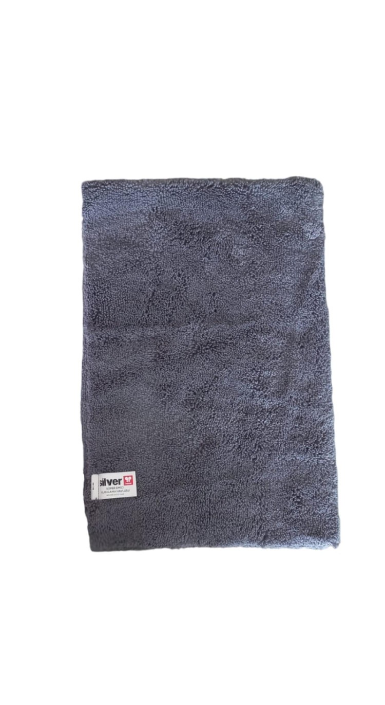 Silver home 40X40 cm Havlu Mikrofiber Overloklu Temizlik Bezi-Gri