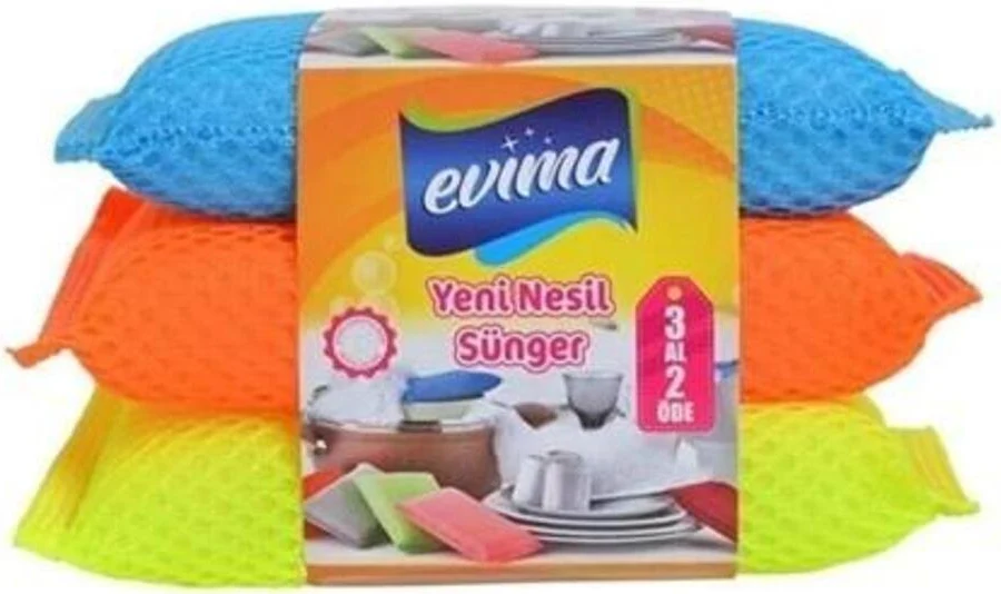 3’lü Renkli Sünger