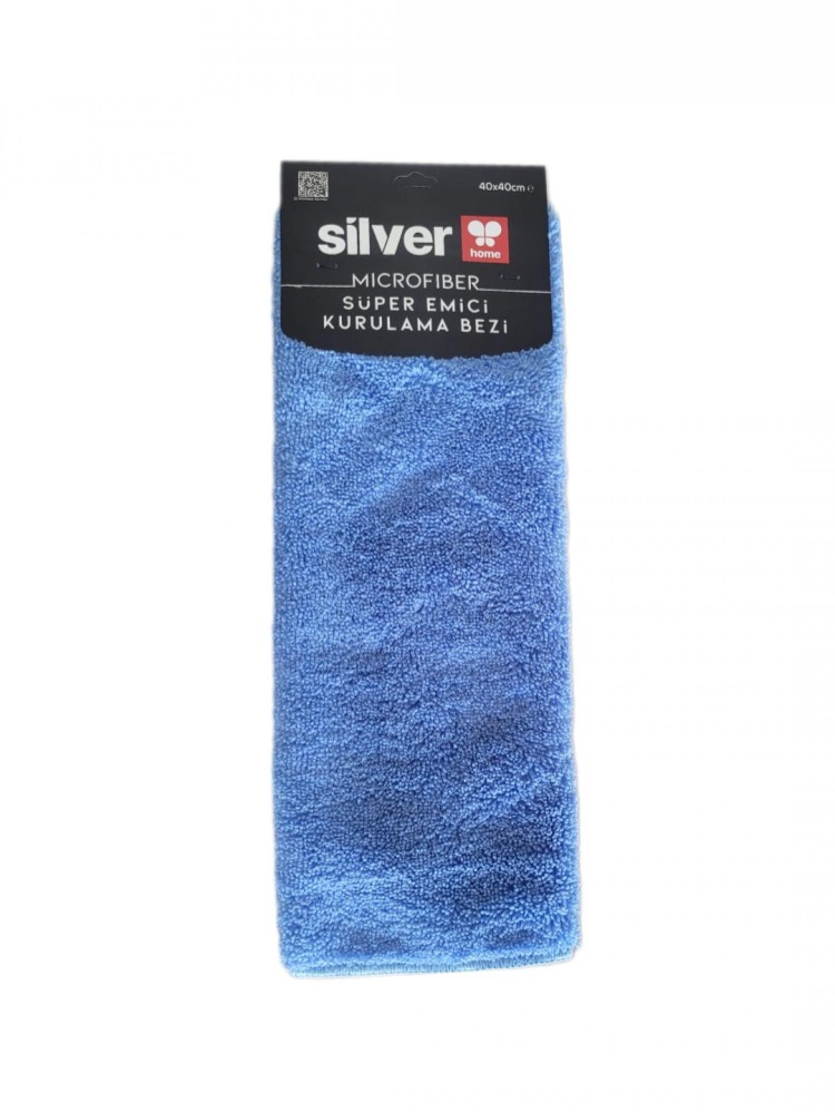 Silver Home 40x40 cm Süper Emici Kurulama Bezi Kartela-Mavi
