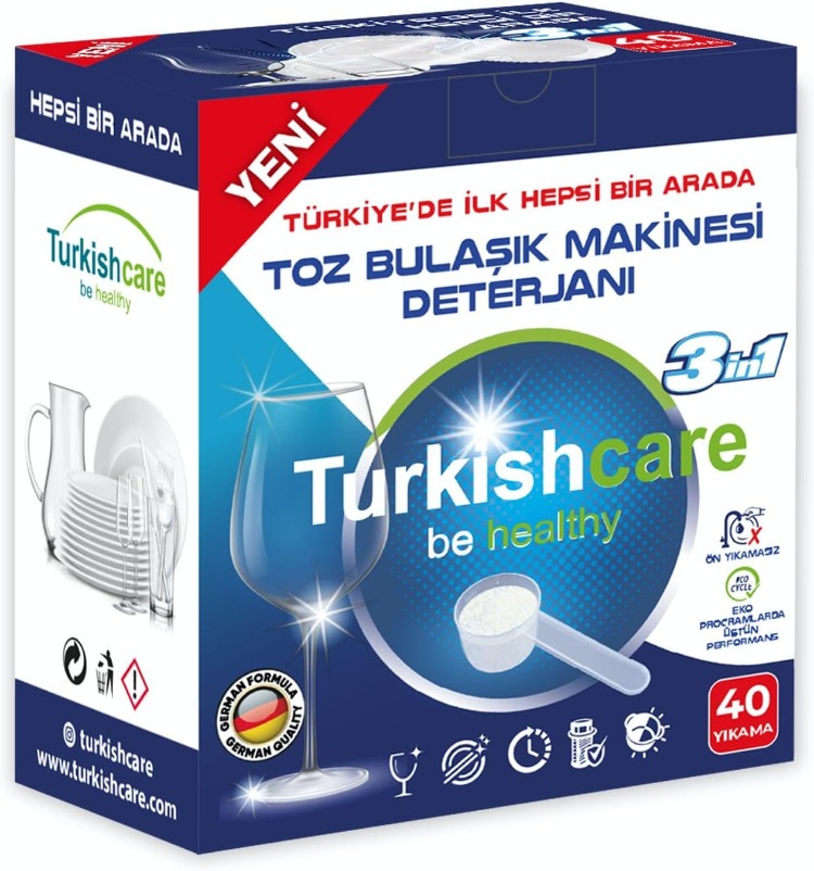 TURKISHCARE BULAŞIK MAKİNESİ TOZ DETERJAN 40 YIKAMA