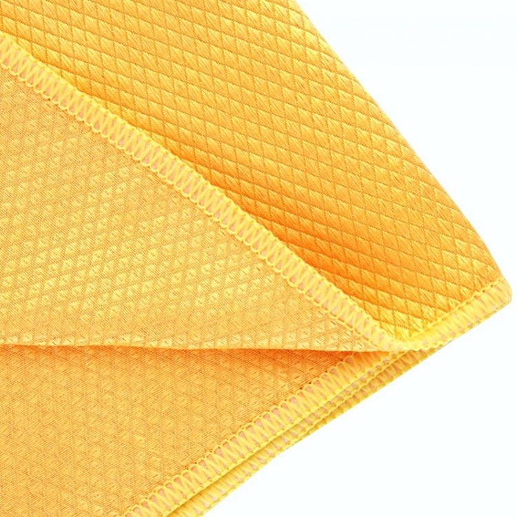 Silver Home Baklava Desen Mikrofiber Cam Bezi (40x40 cm) - Oranj & Mavi