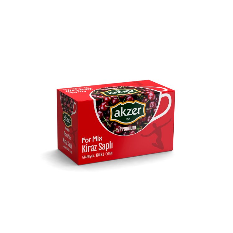 AKZER KİRAZ SAPLI PREMİUM ÇAYI 20 POŞET ÇAY