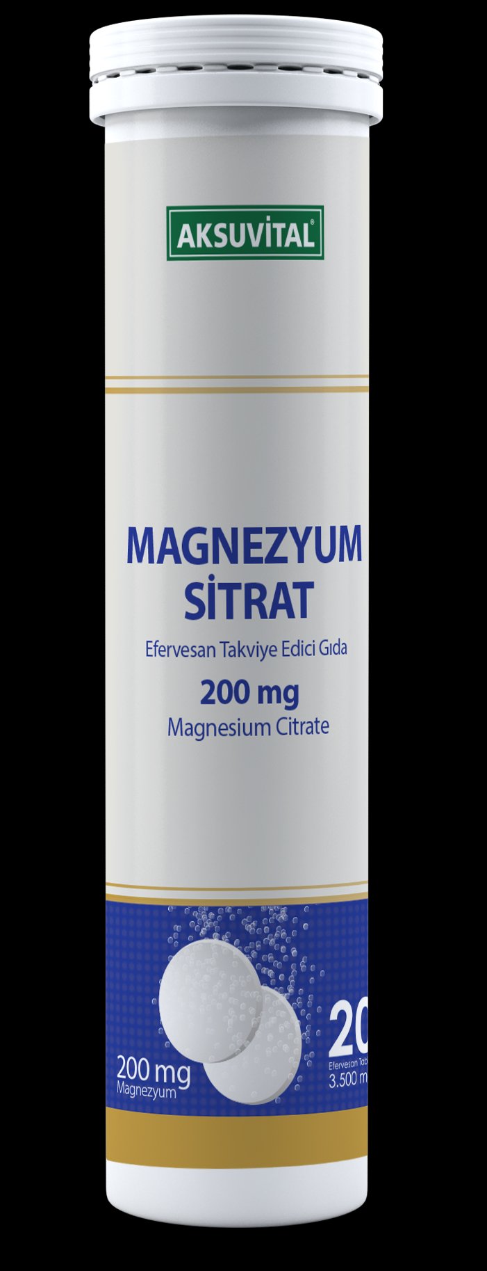AKSU VİTAL MAGNEZYUM SİTRAT EFERVESAN 20 TABLET