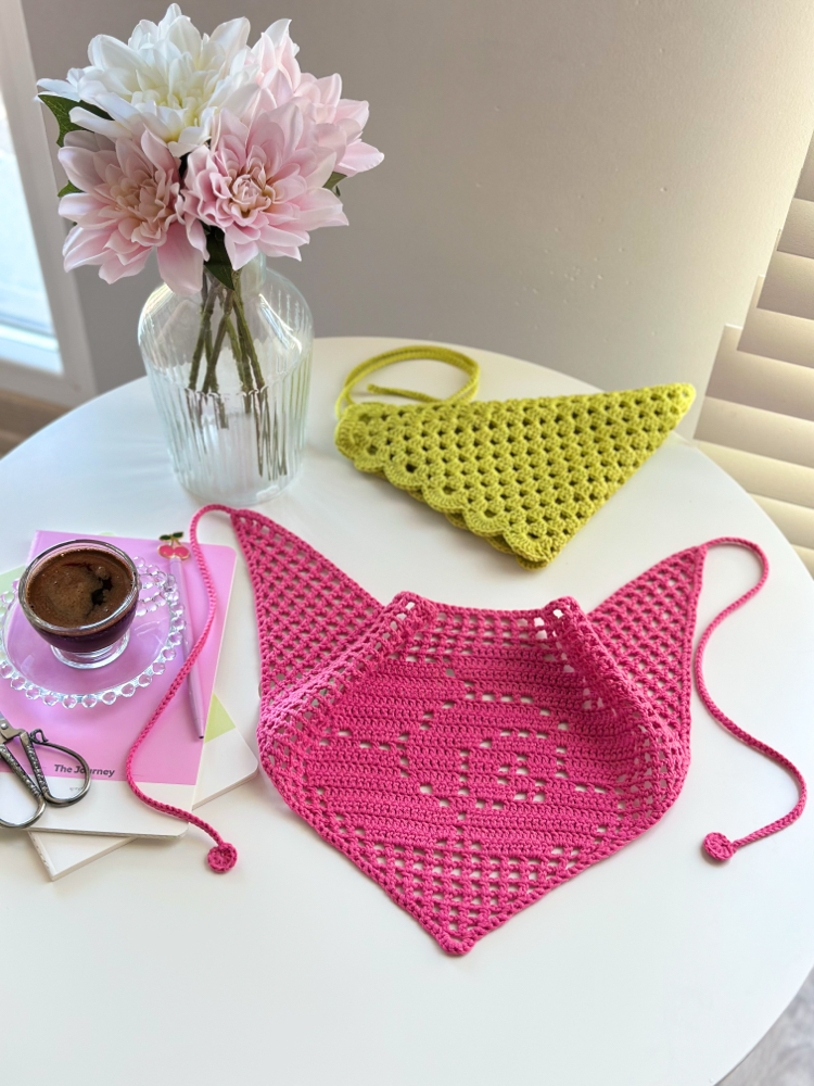 Romantik gül bandana (koyu pembe) yetişkin