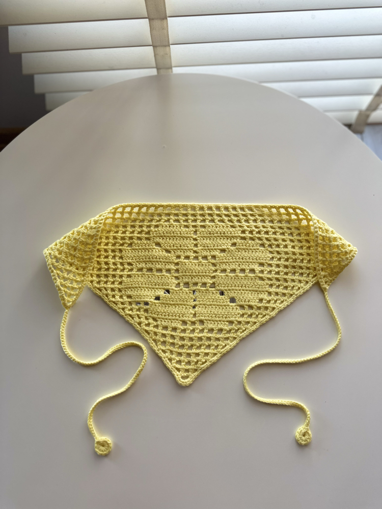 Vintage dantel daisy bandana (çocuk ölçü) 5 yaş/12yaş arası uygundur