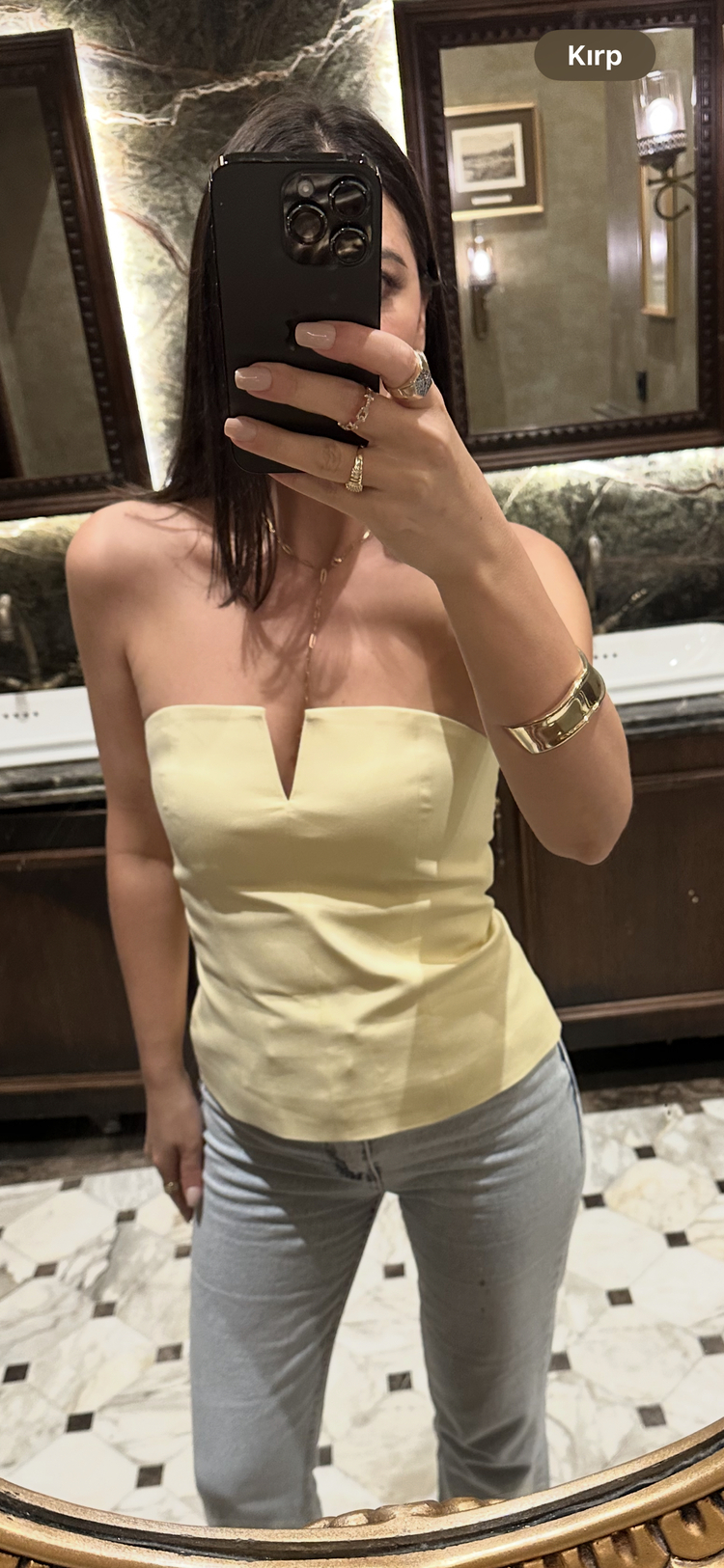 Butter Yellow Straplez Bluz