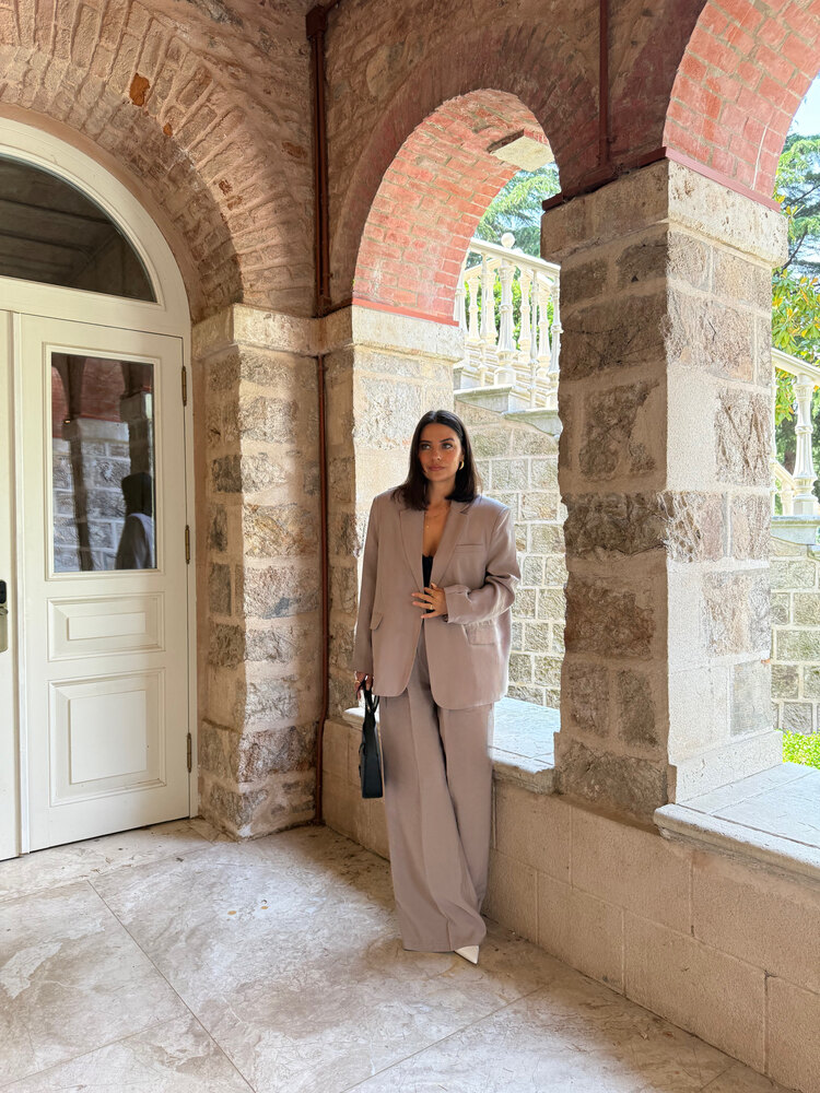 Açık Taupe Rengi Ceket Pantolon Takım