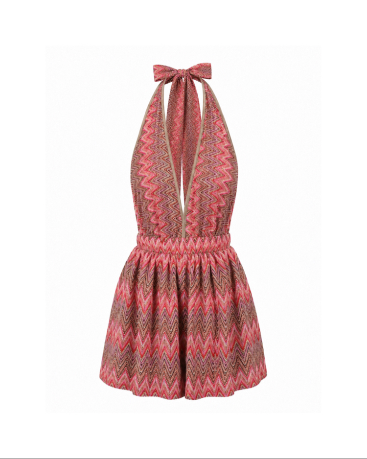 Zigzag Mini Elbise (Şortlu)