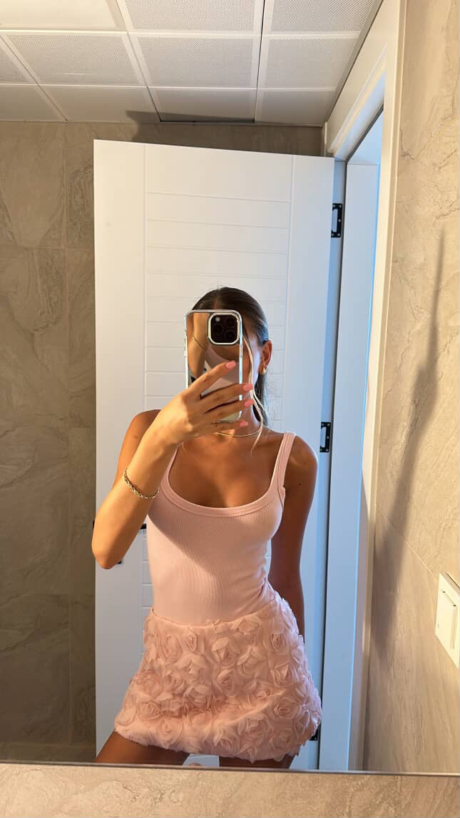 Gül detay mini etek