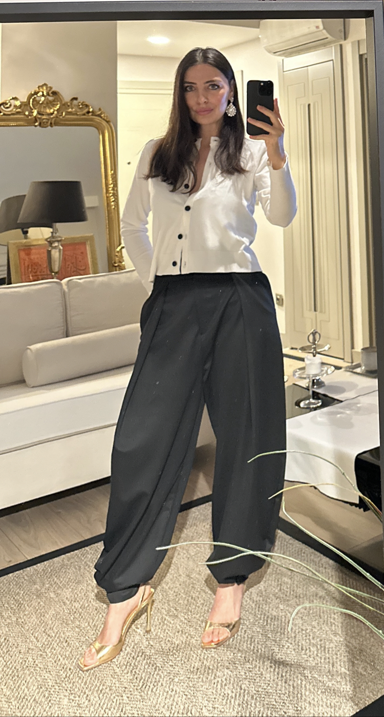 Beyaz Bisiklet Yaka Massimo Dutti Hırka