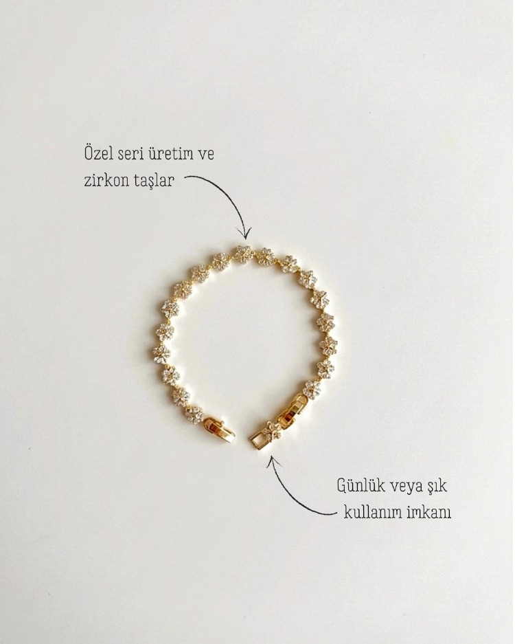 Taşlı Çiçek Bileklik