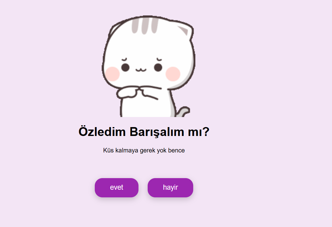 Özür dilerim sitesi kişiye özel tasarlanmış (3 gün yayında)