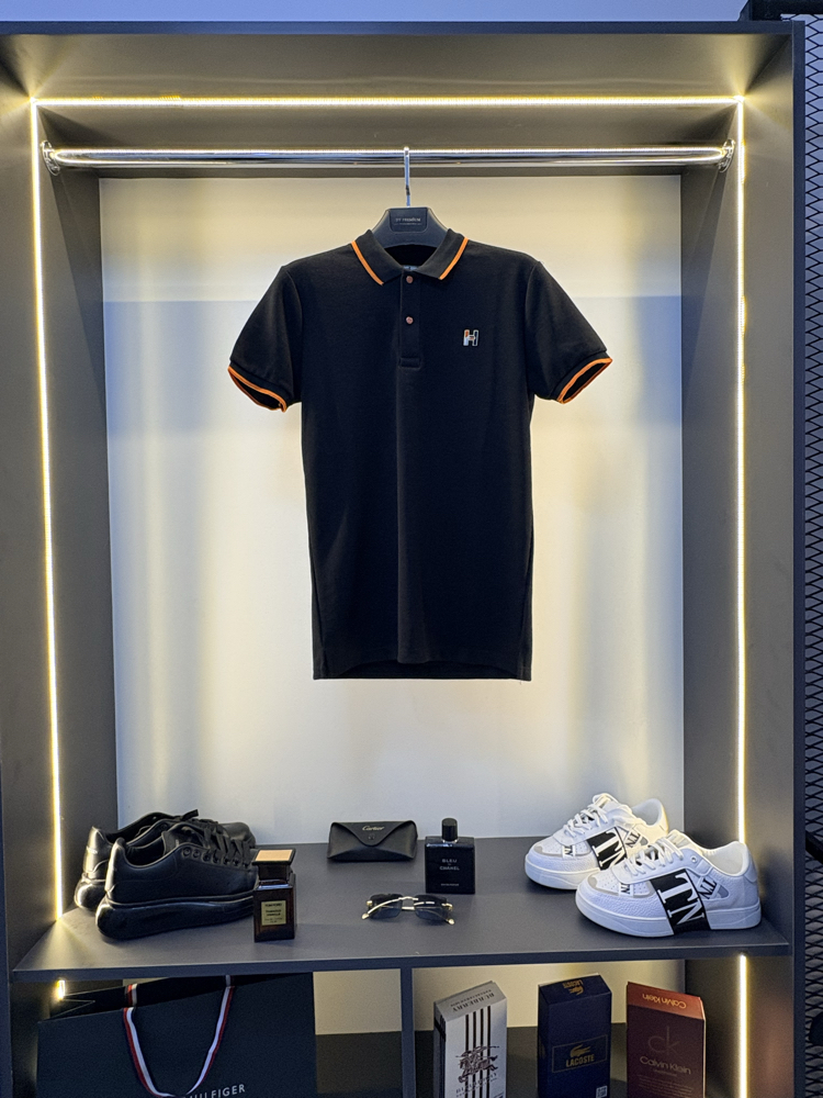 Hermes Premium Siyah Polo Yaka
