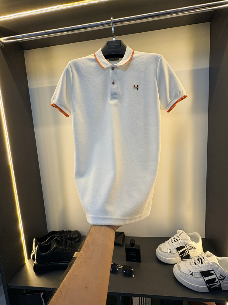 Hermes Premium Beyaz Polo Yaka 