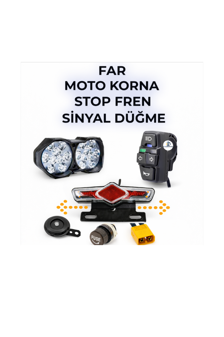 Elektrikli Bisiklet Scooter Çift FAR MOTO KORNA STOP Sinyal Düğme Seti E Bike 24V-60V