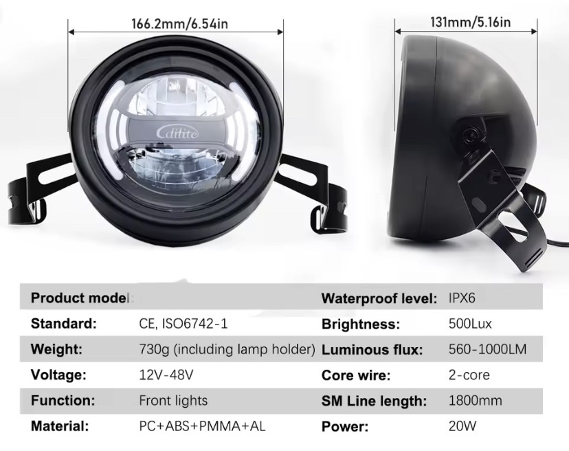 Elektrikli Bisiklet BÜYÜK ŞERİT ÖN FAR LED E-Bike Aydınlatma