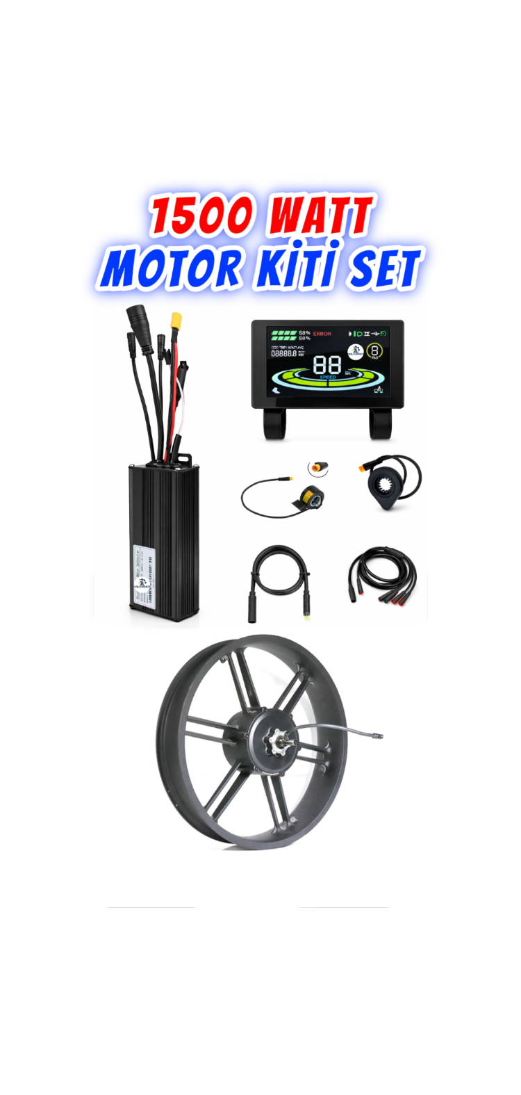 E Bike 1000Watt 1500Watt MOTOR Kiti SET E-Bike Beyin Ekran Motor Seti Elektrikli Bisiklet