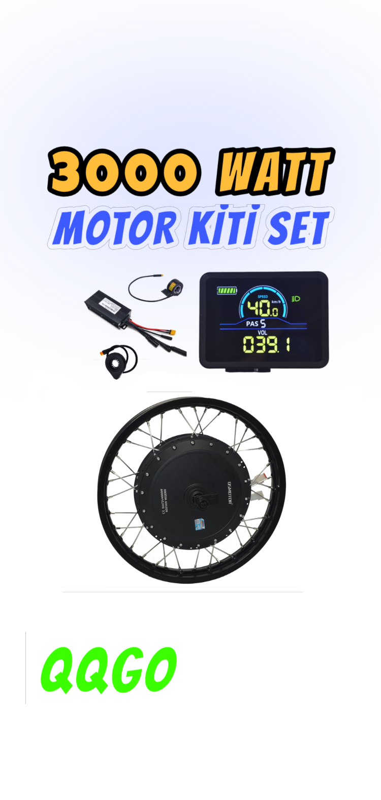 E Bike 3000Watt MOTOR Kiti SET E Bike Motor Kiti Beyin Ekran Motor Seti Elektrikli Bisiklet