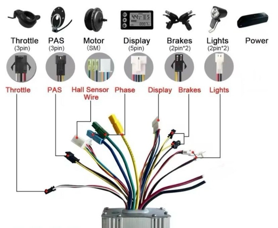 36V 48V 35Amper Beyin KONTROLCÜ 1000Watt 1500Watt Elektrikli Bisiklet