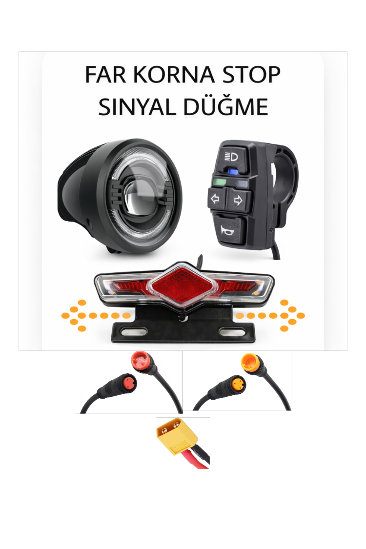 Elektrikli Bisiklet Scooter Büyük FAR KORNA STOP Sinyal Düğme Seti E Bike 24V-60V
