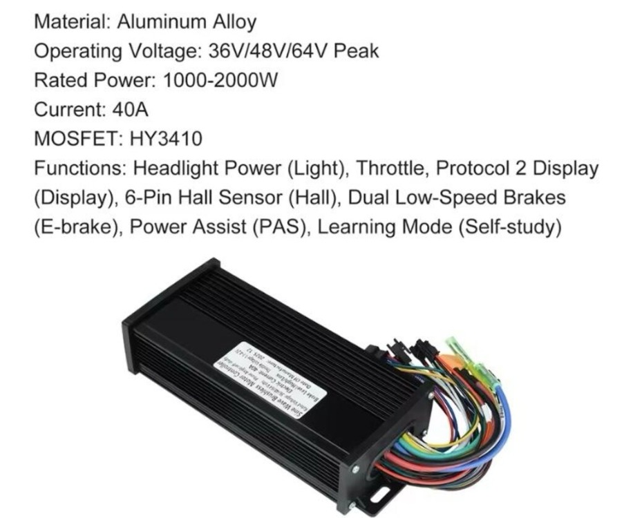 48V 60V 72V 40A Beyin KONTROLCÜ 1500W 2000W Elektrikli Bisiklet