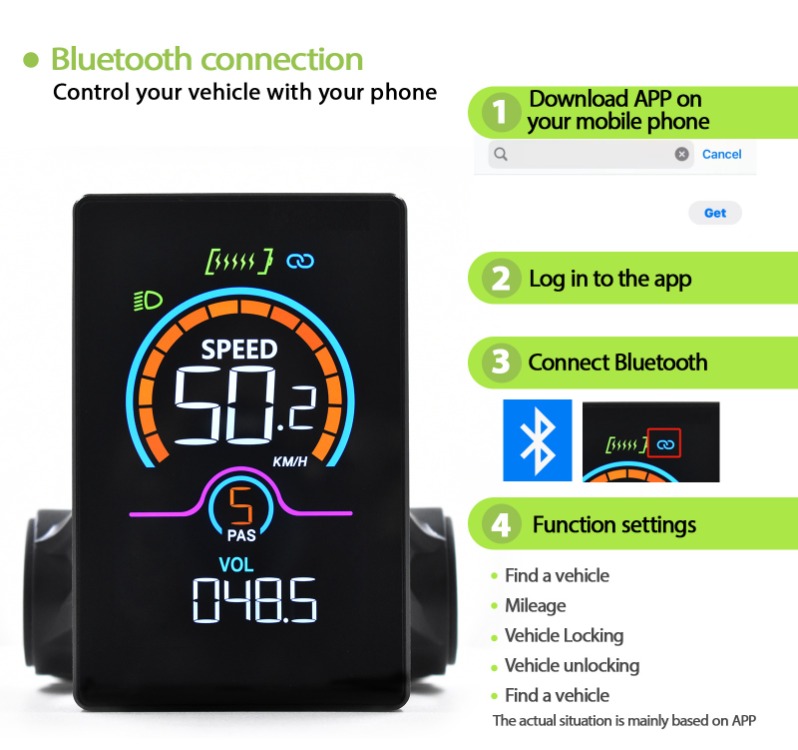 Elektrikli Bisiklet BLUETOOTH EKRAN E-Bike RKS KUBA APE RYDER M5B