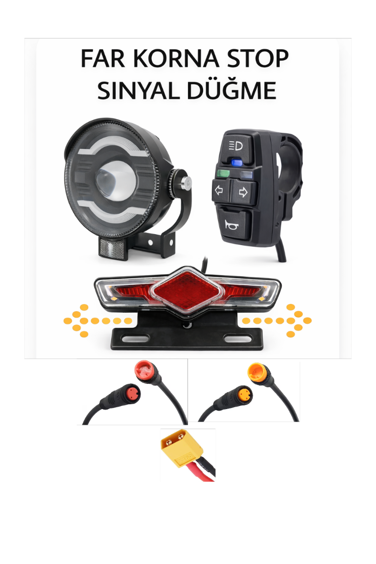 Elektrikli Bisiklet Scooter Büyük FAR KORNA STOP Sinyal Düğme Seti E Bike 24V-60V