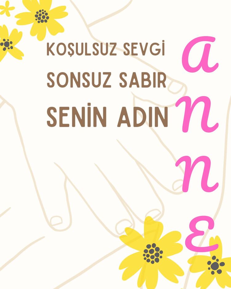Dijital Anneler Günü Kartı – Mesajlı Tasarım
