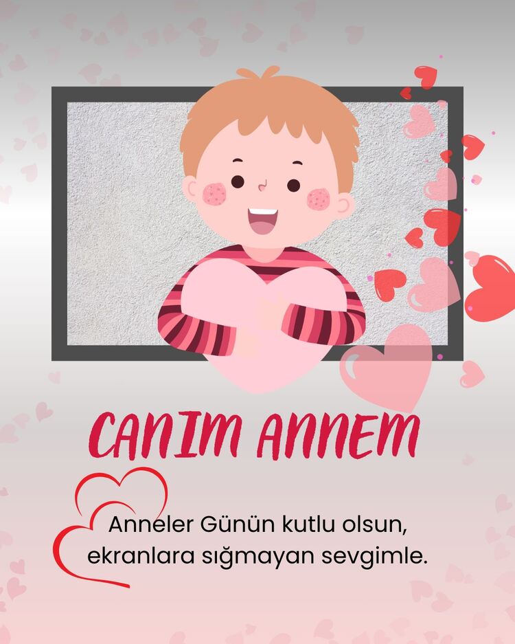 Dijital Anneler Günü Kartı – Mesajlı Tasarım
