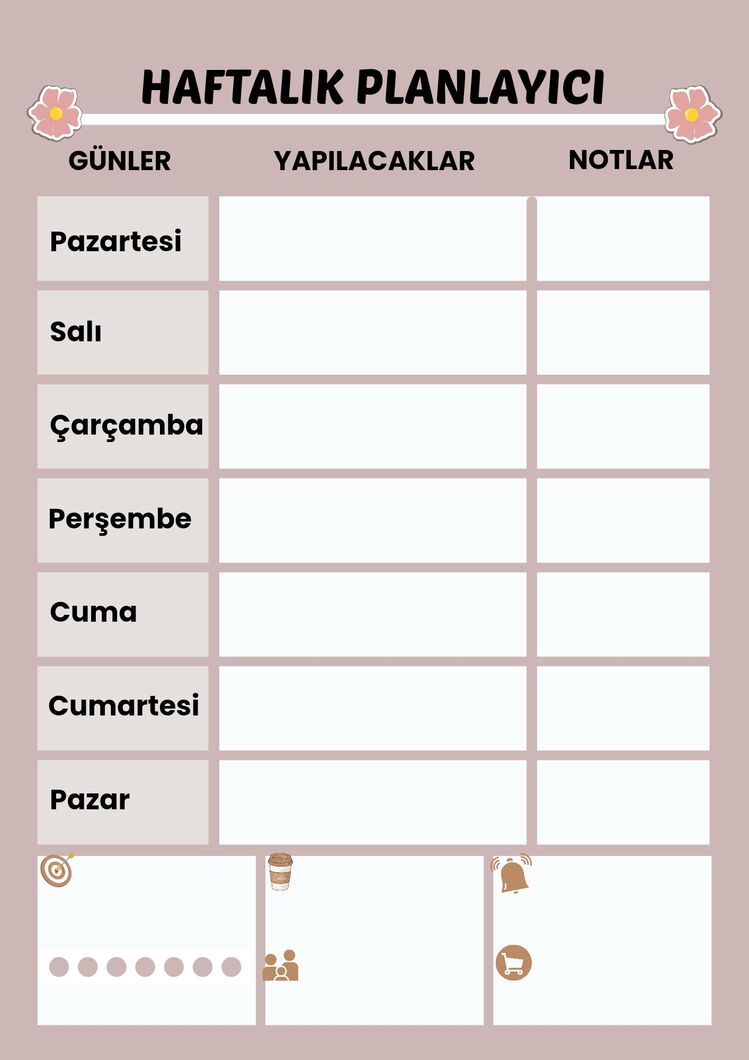 Dijital haftalık planlayıcılar 