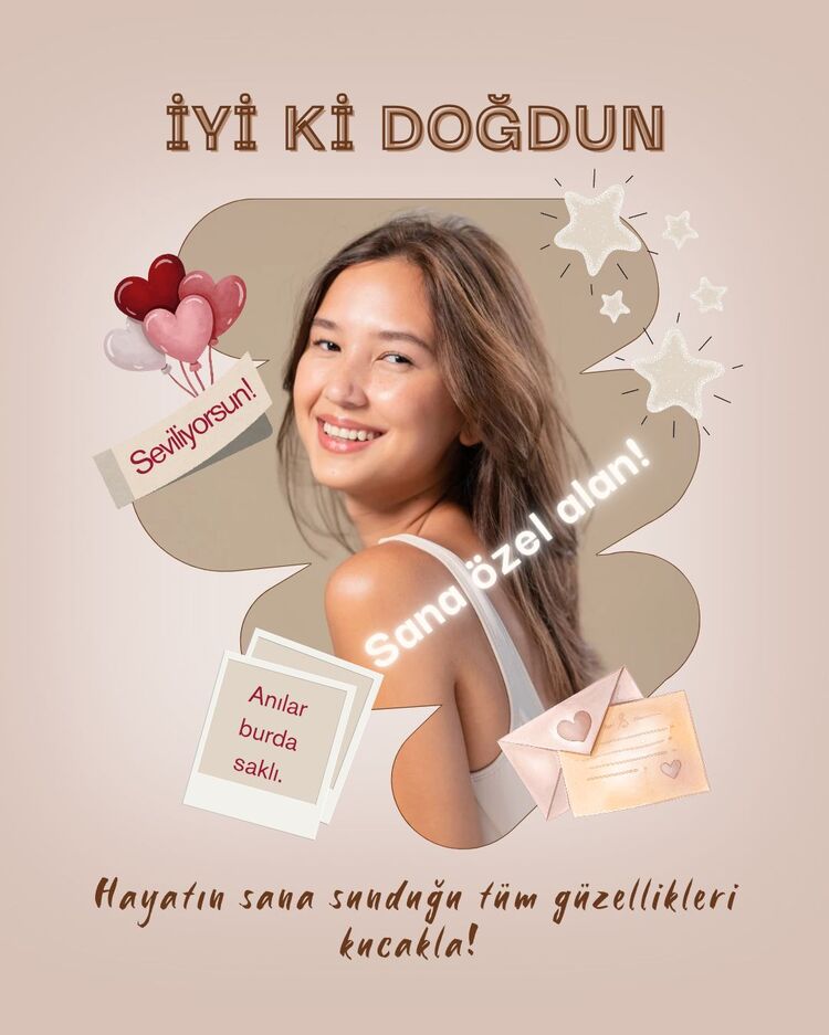 Kişiye Özel Doğum Günü Kartı – Dijital Tasarım | 3 Farklı Tarz | Anında Teslim
