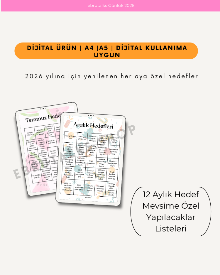 12 Aylık Hedefler ve Mevsime Özel Yapılacaklar Listeleri
