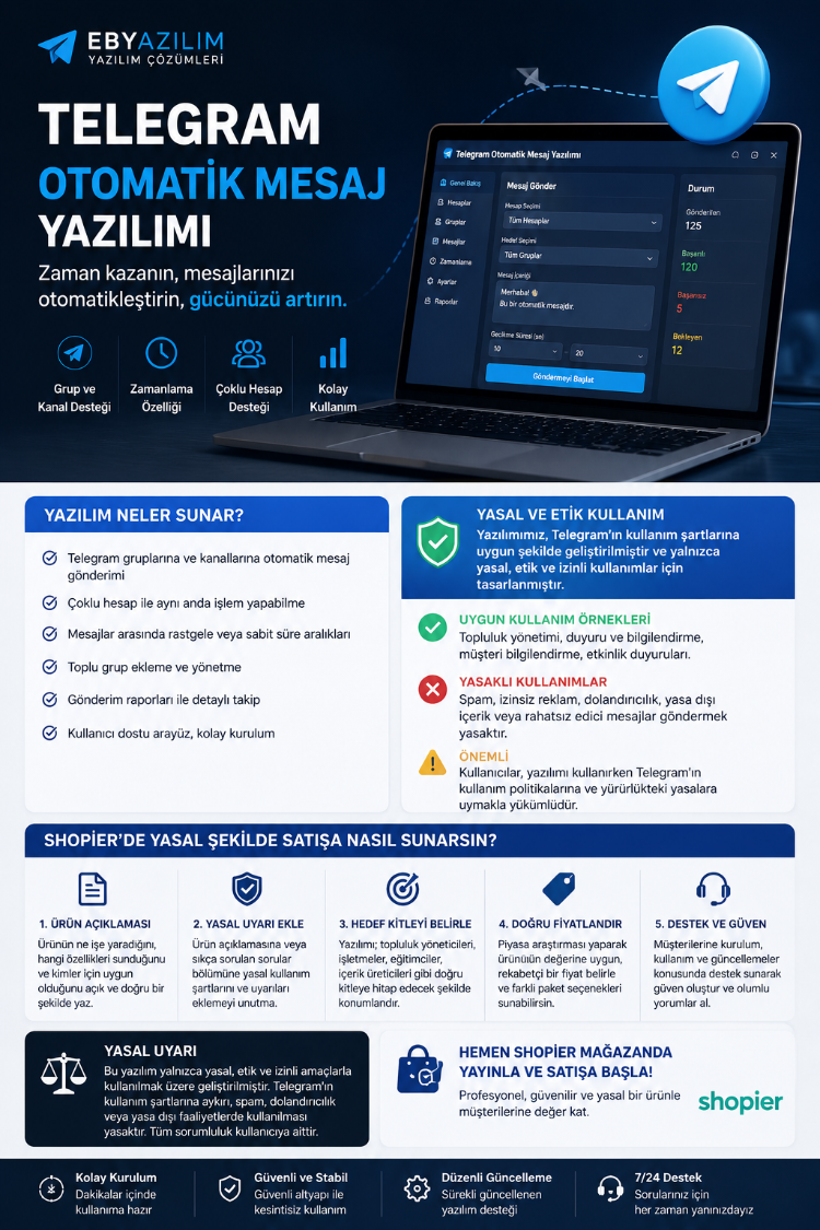 EBYAZILIM | Telegram Mesaj Otomasyon Yazılımı