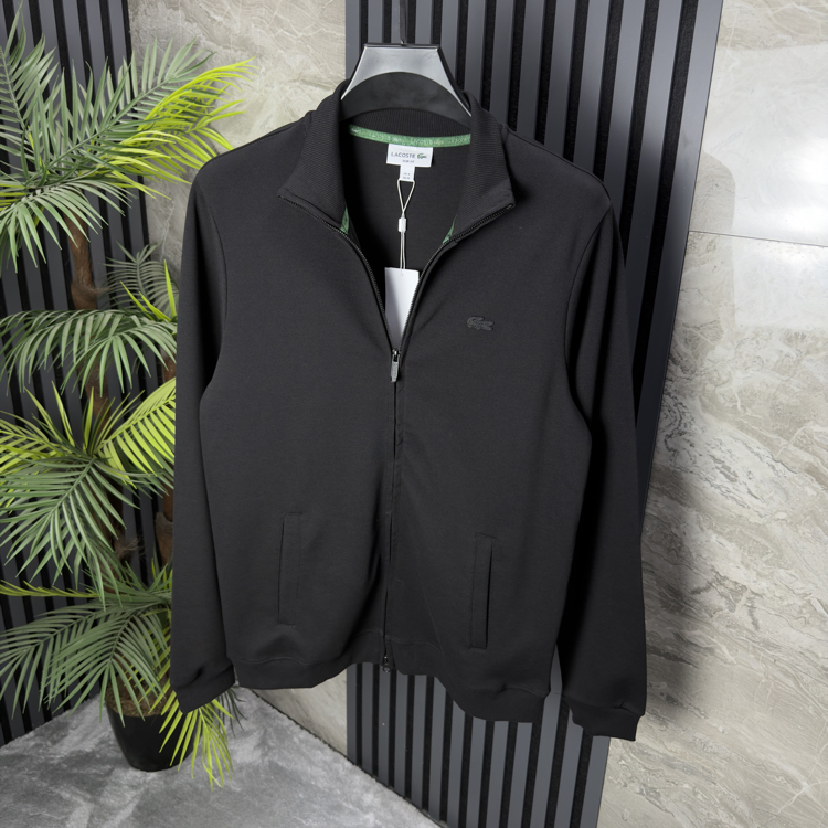 Lacoste Penye Kumaş Tam Fermuarlı Sweatshirt (siyah)