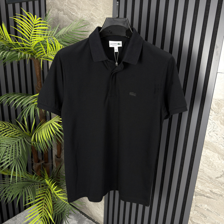 Lacoste Basic Paris Pike Kumaş Polo Yaka (siyah)