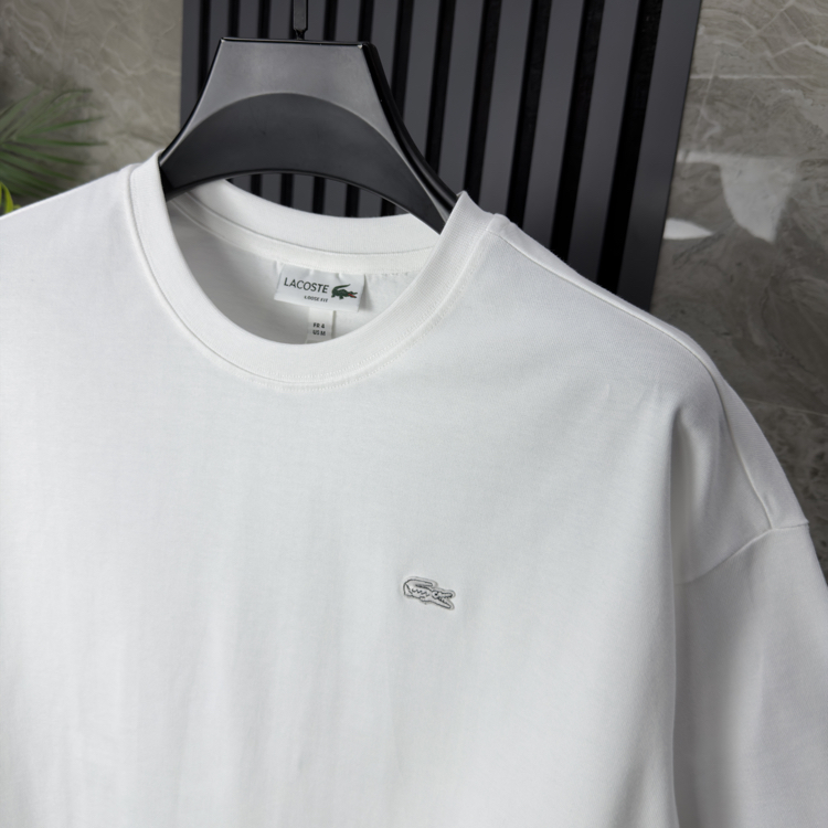 Lacoste Pamuklu Oversize Tshirt (beyaz)