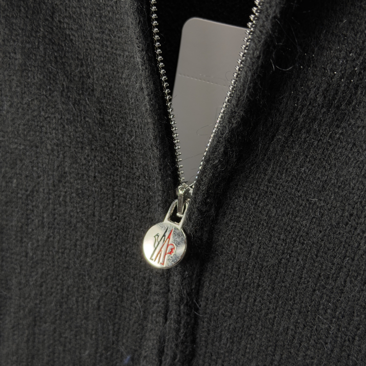 Moncler Tam Fermuarlı Triko (siyah)