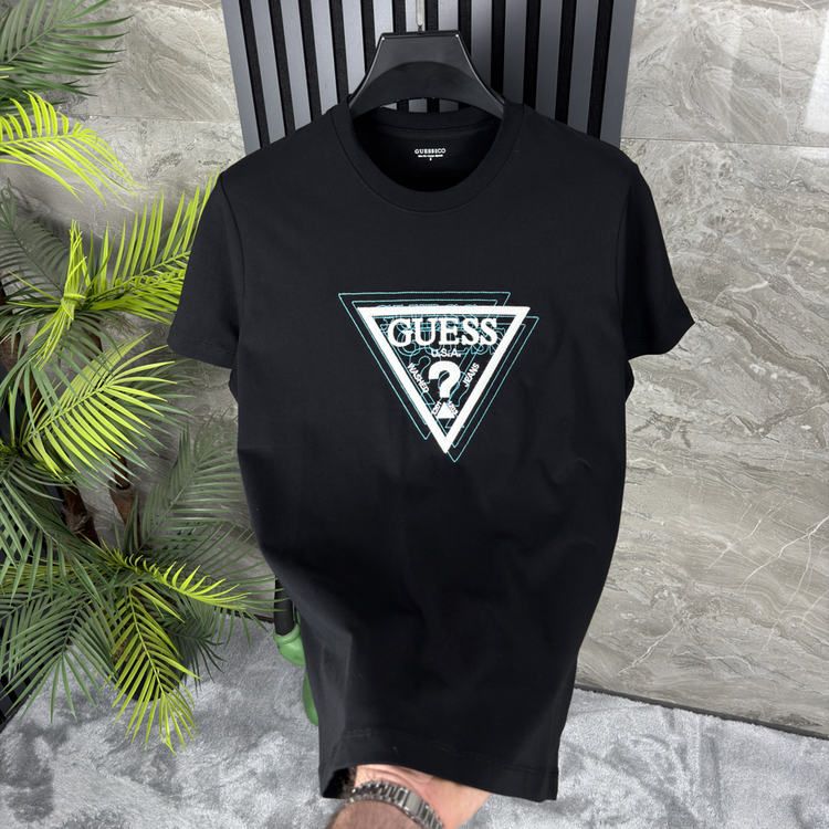 Guees Pamuklu Tshirt (siyah)