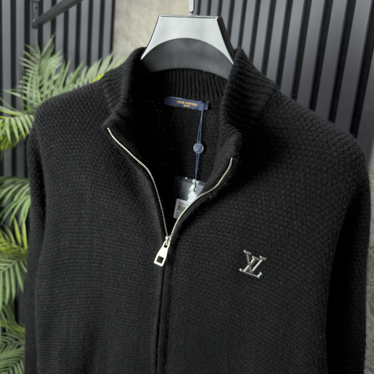 Louis Vuitton Tam Fermuarlı Triko (siyah)