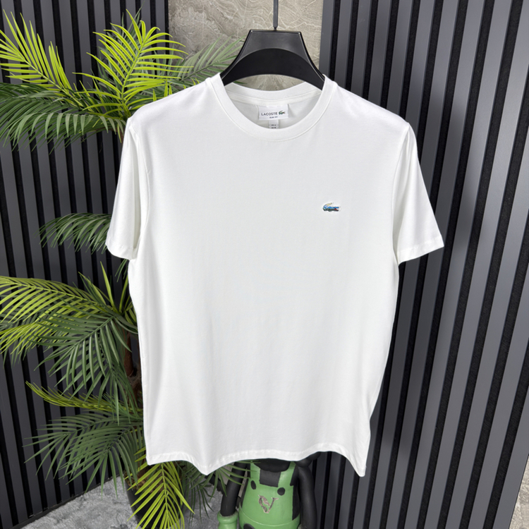 Lacoste Likralı Pamuklu Tshirt (beyaz)