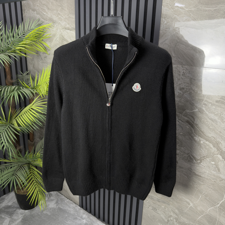 Moncler Tam Fermuarlı Triko (siyah)