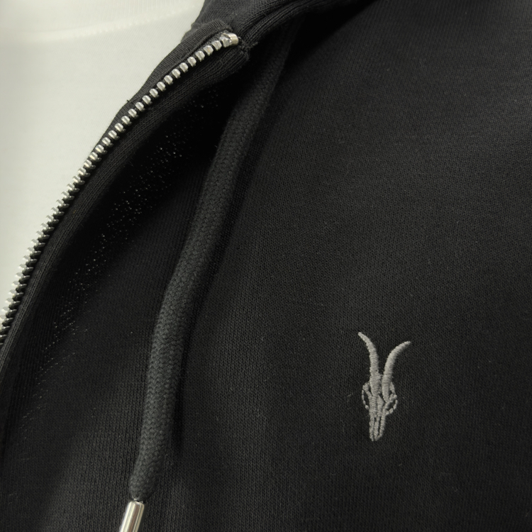 Allsaints Kapüşonlu Tam Fermuarlı Sweatshirt (siyah)