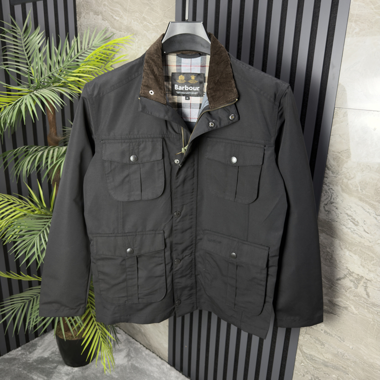 Barbour İthal Premium Kadife Yaka Mont (siyah)